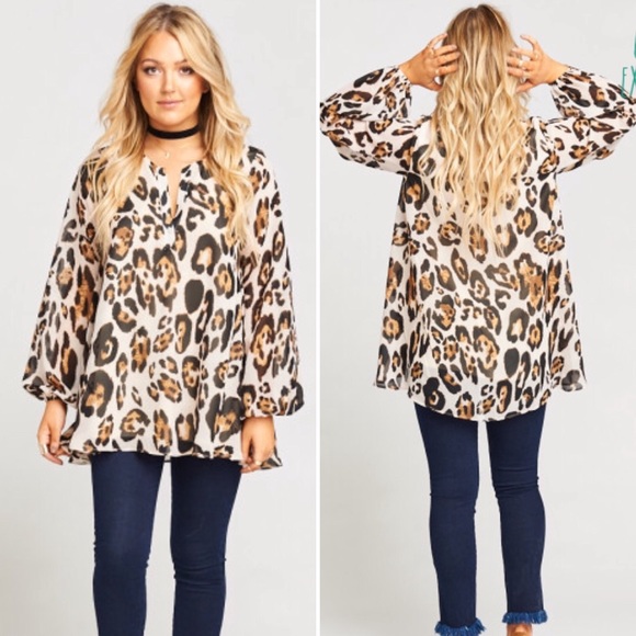 Show Me Your MuMu Tops - Show Me Your Mumu Jamie Leopard Tunic Sz XL NWT